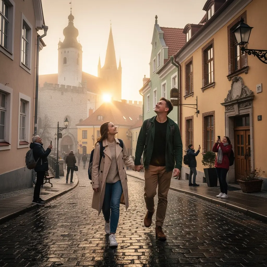 Seikluslik matkarada Soomaa rahvuspargis, kus voolab jõgi ja kasvavad kõrged puud.